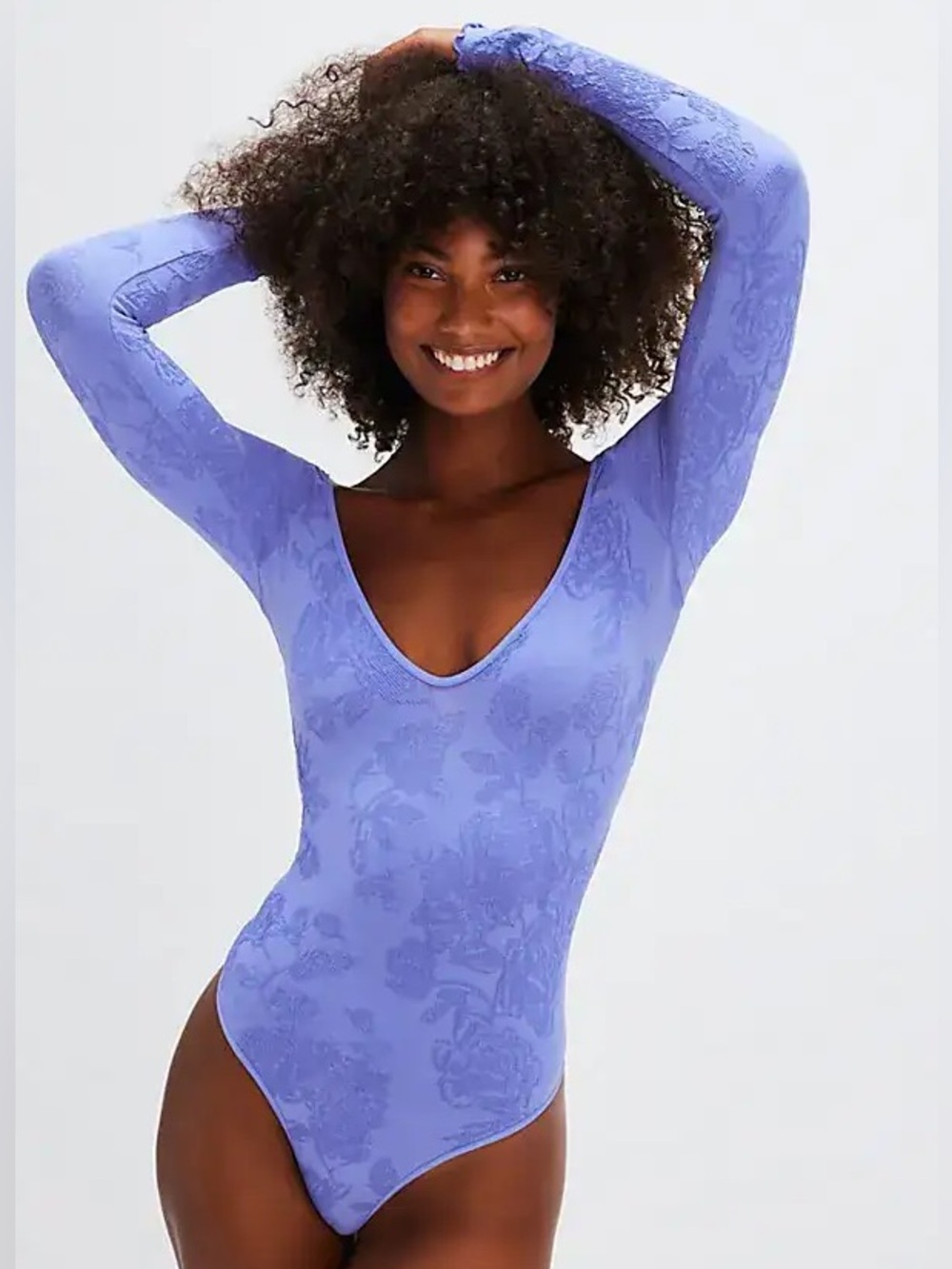 FREE PEOPLE Send Love Long Sleeve Bodysuit - Lolite (M/L)
